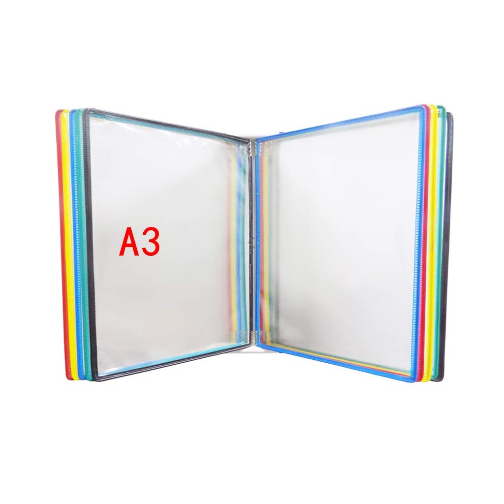 Wall Mounted File Holder,Hanging Wall File Organizer,Document display holders a3 with 10 panels and 20 pockets(PVC+metal) 45 * 32 * 8CM (color : J) (Color : D)