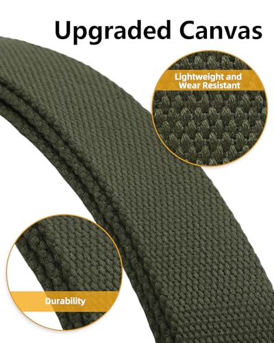 Image of Mile High Life Cut To Fit Canvas Web Belt Size Up to 52 inch with Flip-Top Solid Black Military Buckle