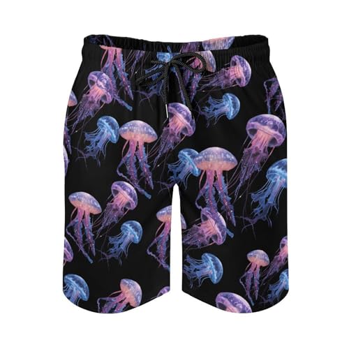 Jellyfish Print Mens Swim Trunks Quick Dry Board Shorts Beach Swimwear Bathing Suits2