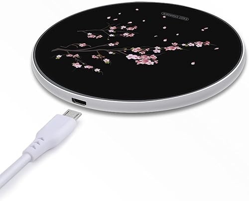 Miniatura 5 de Pink Cherry Blossoms Wireless Charger Pad 10W Fast Charging Pad Compatible with iPhone 15 14 13 12 Series Samsung Galaxy Series