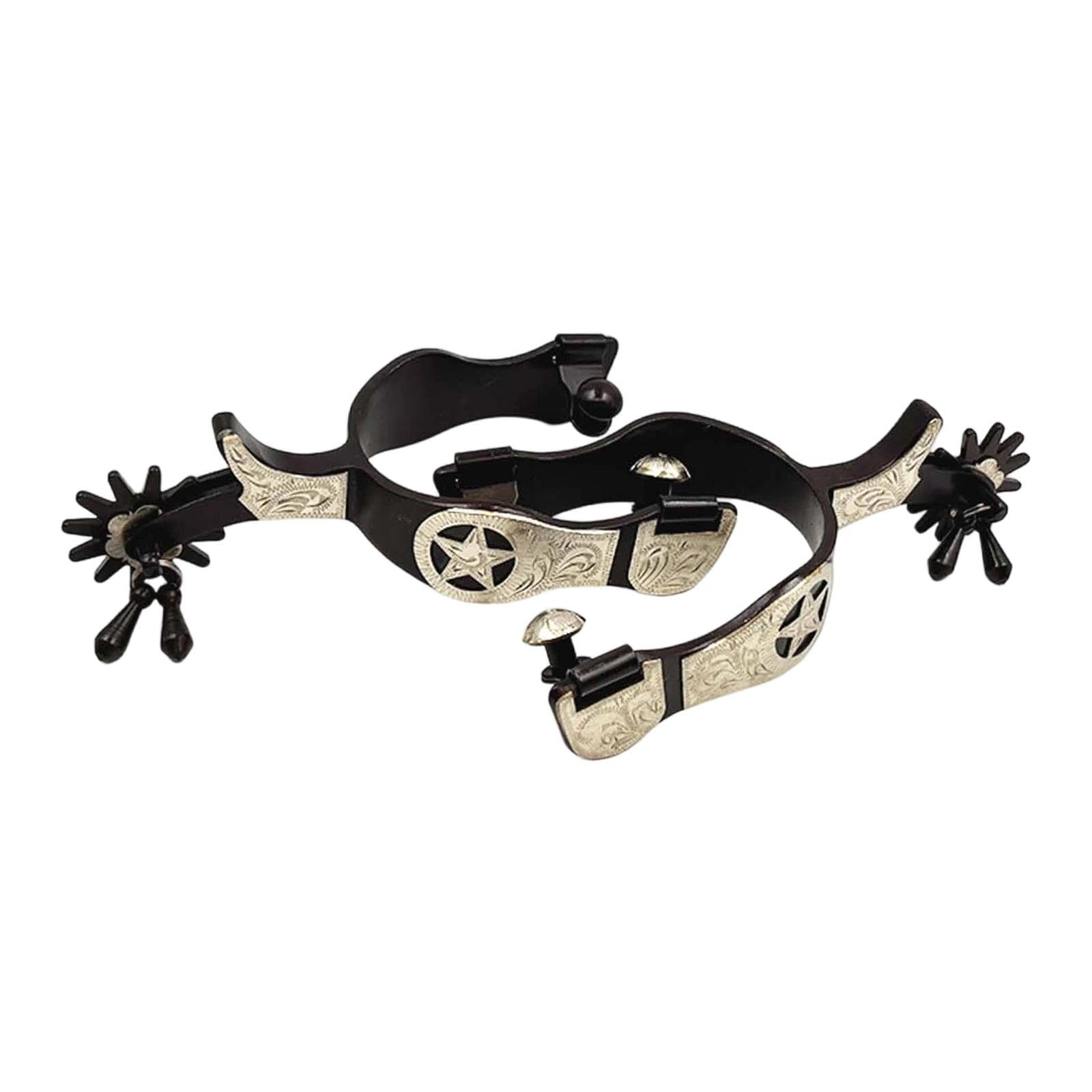 Oshhni 2 Piezas Espuelas Decorativas para Acero Inoxidable Engranaje Flor Grabada Adecuadas para Entrenamiento