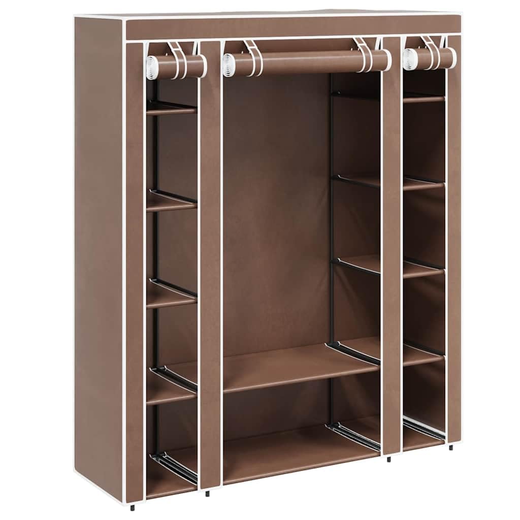 Faltbarer Kleiderschrank aus Stoff, mit Regalen und Kleiderstangen, 45 x
