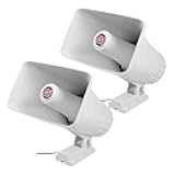 5 CORE PA Horn Speaker 2Pc 8 Inch 65W Loud Audio Indoor Outdoor PA Speakers System 8Ohm Reflex Megaphone Mounting Bracket & Hardware Included White - HW 508 WH 2PC