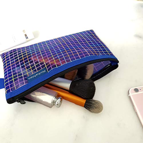 Zipper Bags, 6 PCS 3 Sizes, Mesh Zipper Pouch Clear Zipper Pouch Small Organizer bag Zipper Folder Bag Cosmetic Bags Travel Storage Bags, 3 Sizes, 6 Bags/Package, Colour Random.