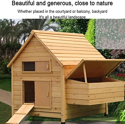 Hühnerstall Villa Geflügelstall Kaninchenstall, 50 -Zoll Deluxe hölzerne Hühnchen -Stallguss im Innen-/Outdoor… – Bild 5