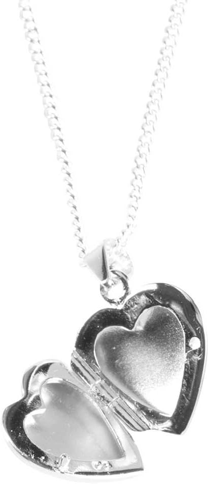 Dicksons Heart Locket with Detailed Cross Design Silver-Plated 18-Inch Pendant Necklace - Image 2