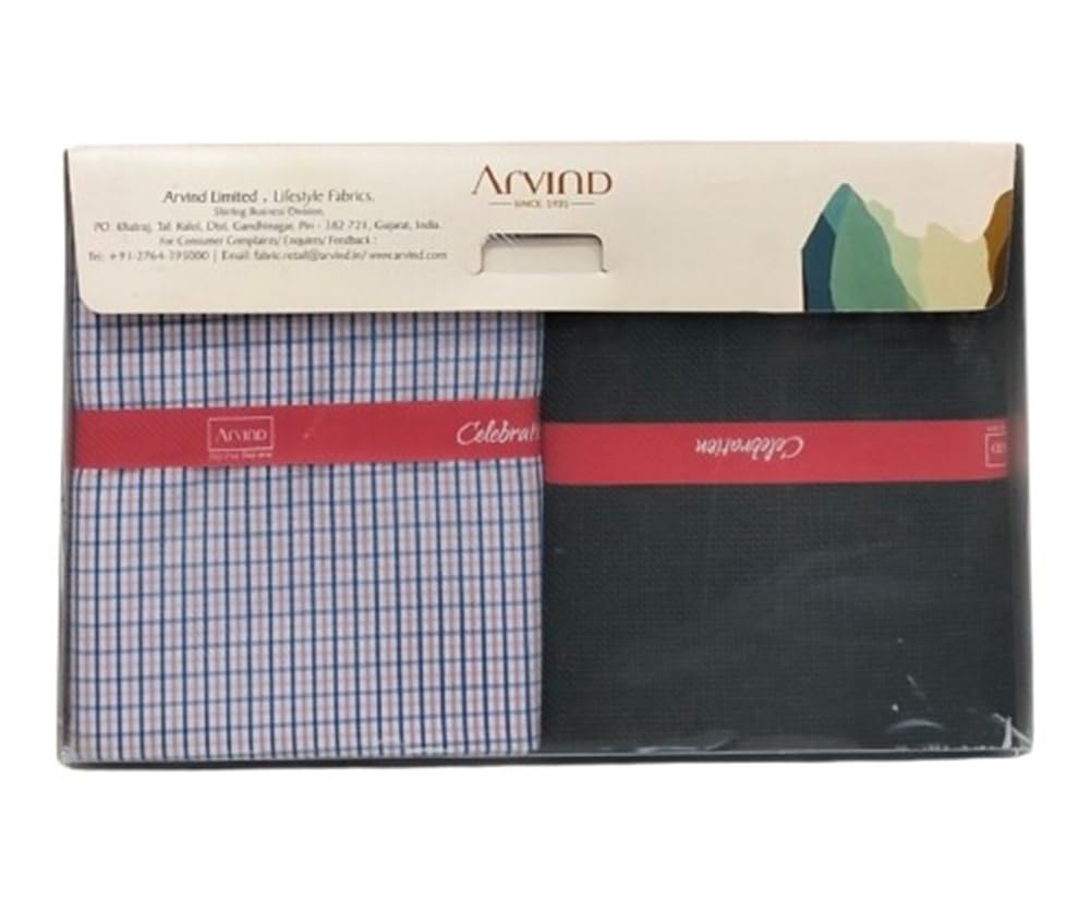 arvind Celebration Men's Unstitched Shirt & Trouser Fabric Combo | Premium Formal Dress Material Set | Tailoring Fabric Pack for Men (Multi)-picture-26