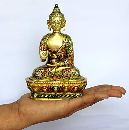 Estatua Buda de Latón Meditando 7 Pulgadas miniatura 4
