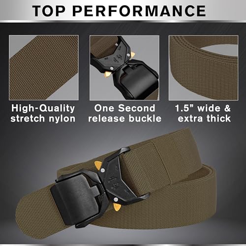 Image of TECEUM Tactical Belt - Heavy-Duty & Quick Release - Military, Work, Rigger, Duty & Utility Belt for Men