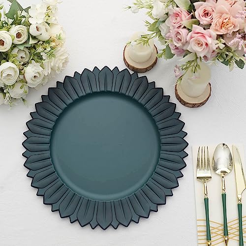 Paquete de 6 platos desechables redondos mate color teal miniatura 1