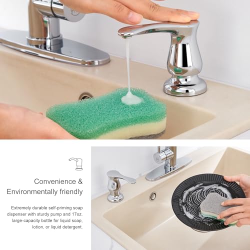 GAGALIFE Kitchen Sink Soap Dispenser with 17 OZ Bottle - Chrome by GAGALIFE - Used condition - Image 6