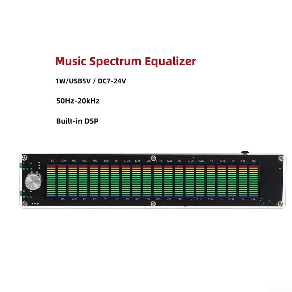 Analizzatore musicale Display a LED con equalizzatore a 15 bande e VU Meter Indicatore di livello audio per la decorazione del desktop Alimentazione USB Custodia acrilica trasparente Stereo Switcha