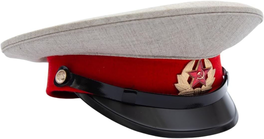Soviet Suvorov Military Cadet Peaked Cap 1980s NOS USSR Original Size 57 with Cover White