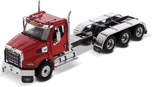 Diecast Masters Escala 1:50 Western Star 49X SB Tridem Tractor - Capó de apertura, motor diesel Detroit, puertas de apertura con interior de cabina