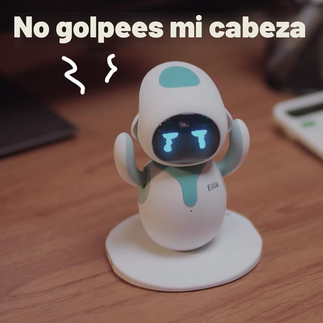 Eilik Azul - Robot Mascota Juguete Inteligente Interactivo: Compañero para Casa y Trabajo, con Software de Última Generación - Juguete Sensorial y Robot Que Habla, Regalo para Niños y Adultos