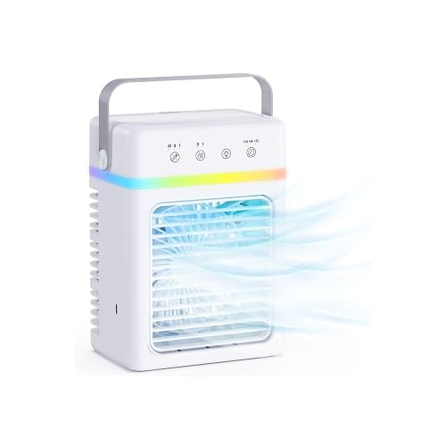 Climatiseur Mobile avec Réservoir 900ML, Refroidisseur d'Air 3 Niveaux &