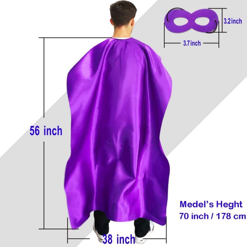 Adult Superhero Cape and Mask for Man and Woman - Halloween Vampire Capes Party Dress Up Superhero Costume