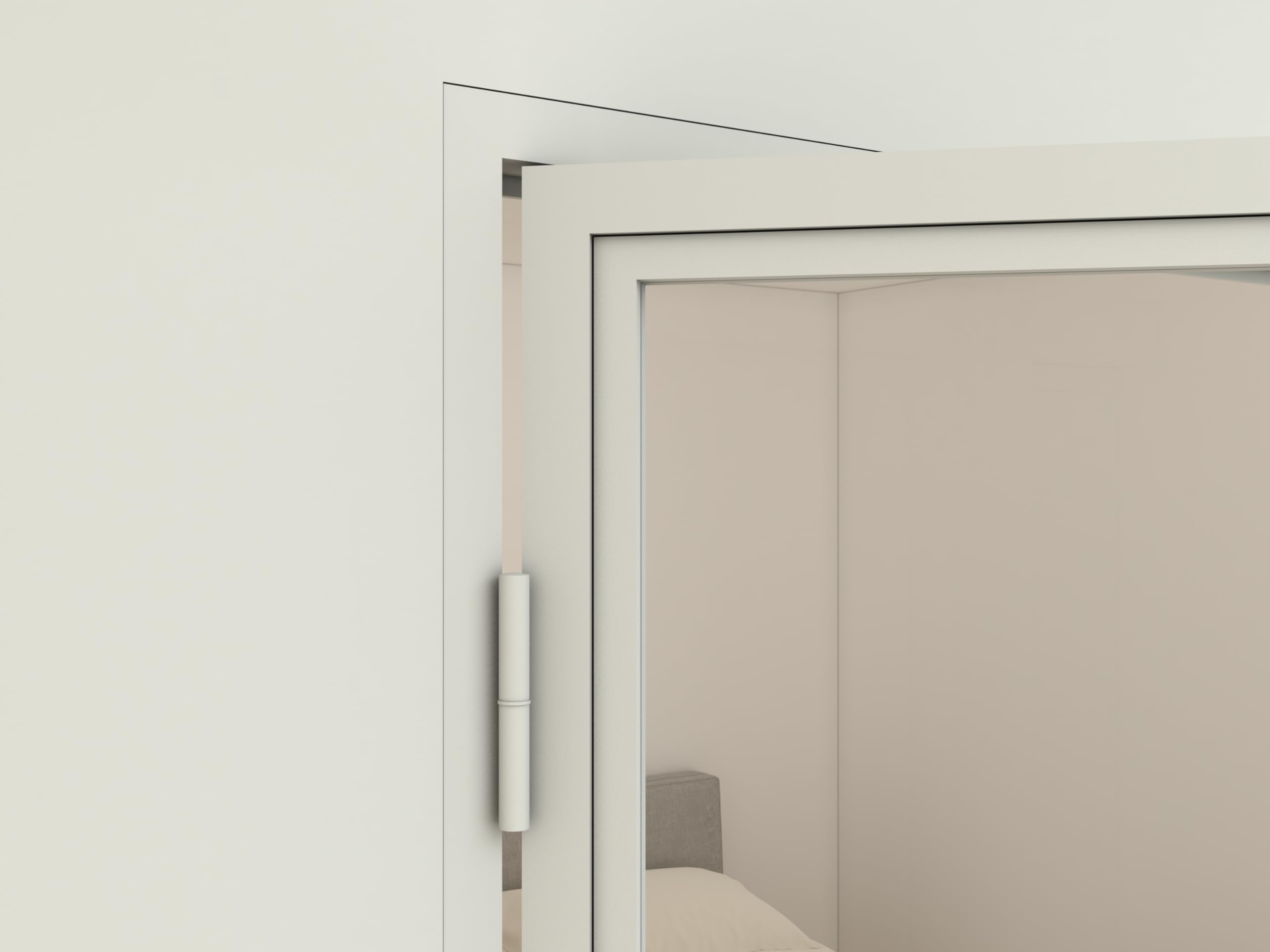 inova Glastür Komplettset in weiß mit Beschlag und Zarge 830x2115mm rechts Griffstange Zimmertür Lofttür Industrial Look White Style