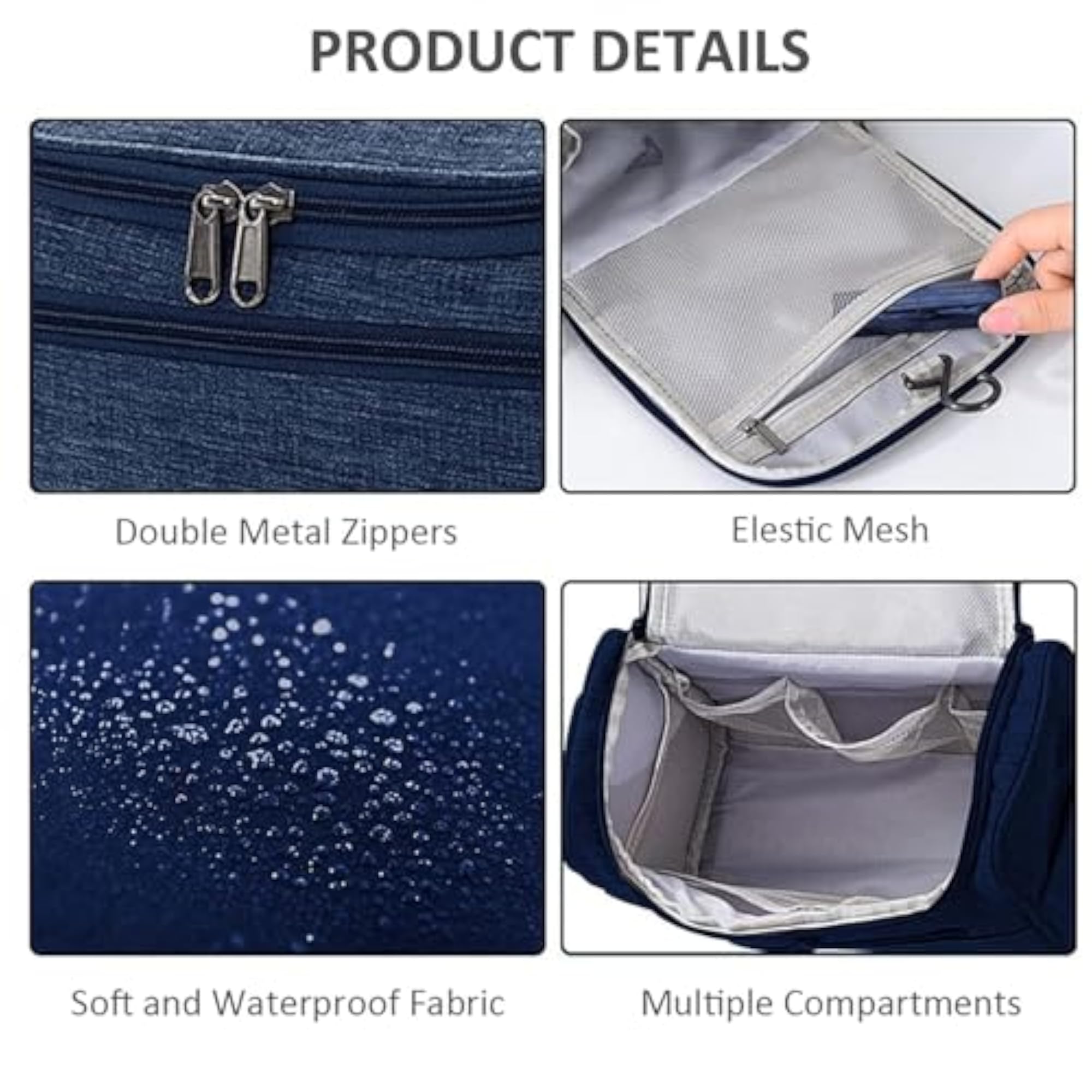 Hanging Travel Toiletry Bag, Portable Organizer for Cosmetics