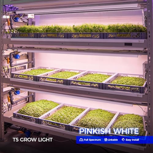 Image of Barrina T5 Grow Lights, Full Spectrum, 4ft 160W (8 x 20W, 1000W Equivalent), LED Grow Light Bulbs, Plant Lights for Indoor Plants, Greenhouse, Plug and Play, Pinkish White, 8-Pack
