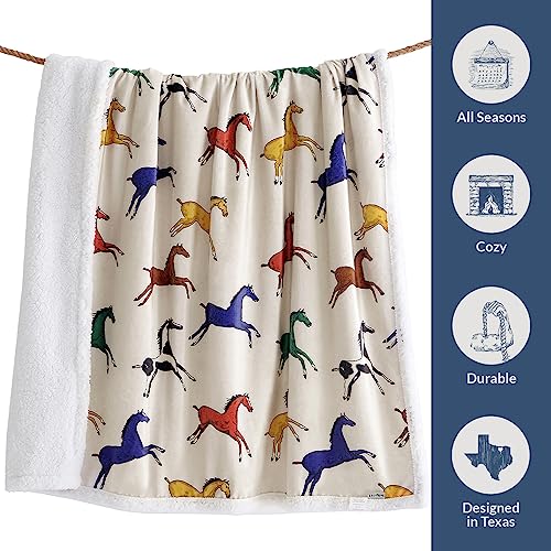 Image of Paseo Road Indigo Hill by HiEnd Accents Wild Horse 54x68 Throw Blanket