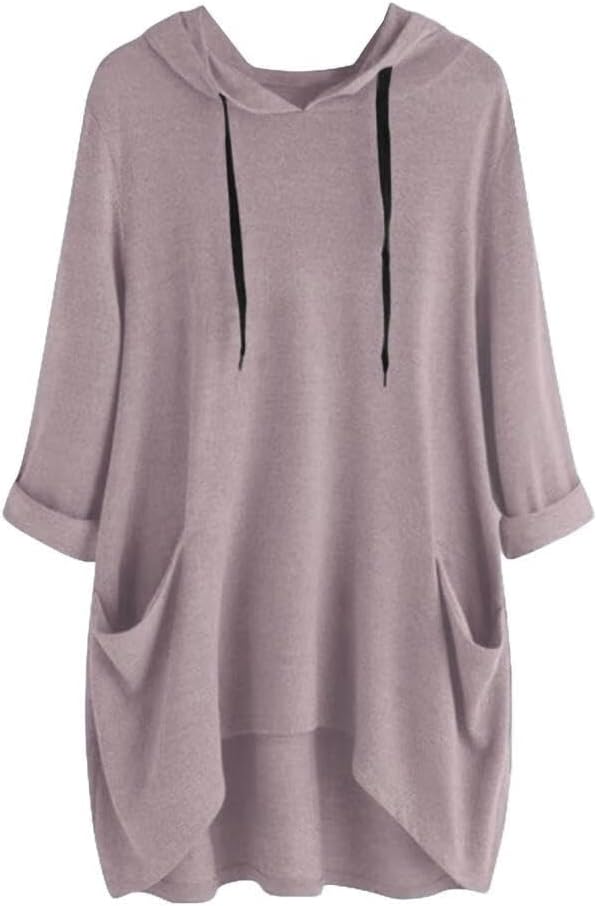 FMCHICO Lightweight Hoodie For Women Long Sleeve Tops Casual Sweatshirts Oversized Pullover Shirts Loose Vintage