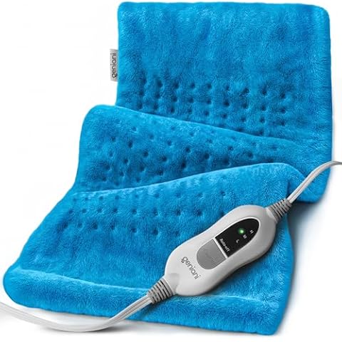 GENIANI Heating Pad for Back Pain & Cramps Relief, FSA HSA Eligible, Auto Shut Off, Machine Washable, Moist Heat Pad for Neck & Shoulder (Arctic Blue) Cover