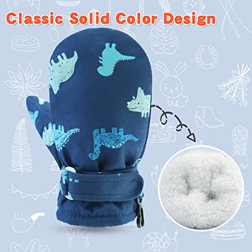 Image of BAVST Toddler Waterproof Mittens Fleece Lined Baby Boys Girls Winter Warm Glove Kids Snow Infant Ski Mitten for 3M-5T