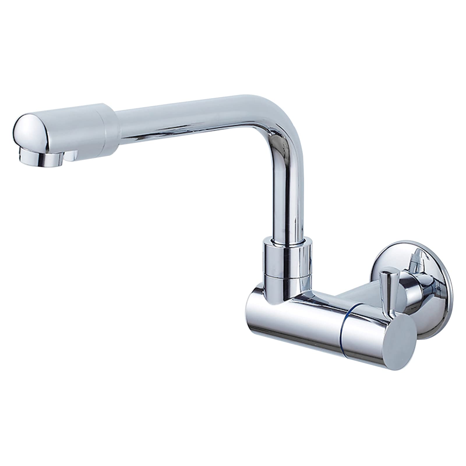 SaryEdge Kitchen Wall Mounted Single Cold Sink 360° Swivel Lengthened Mop Pool Brass Chrome Handle Faucet with Spout,