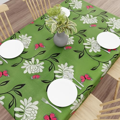 Image of Wings Star Premium Dining Table Cover for 6 to 8 Seater, 60 x 90 inch Size, Waterproof and Dustproof (60x90 inch- 6-8 Seater) Green