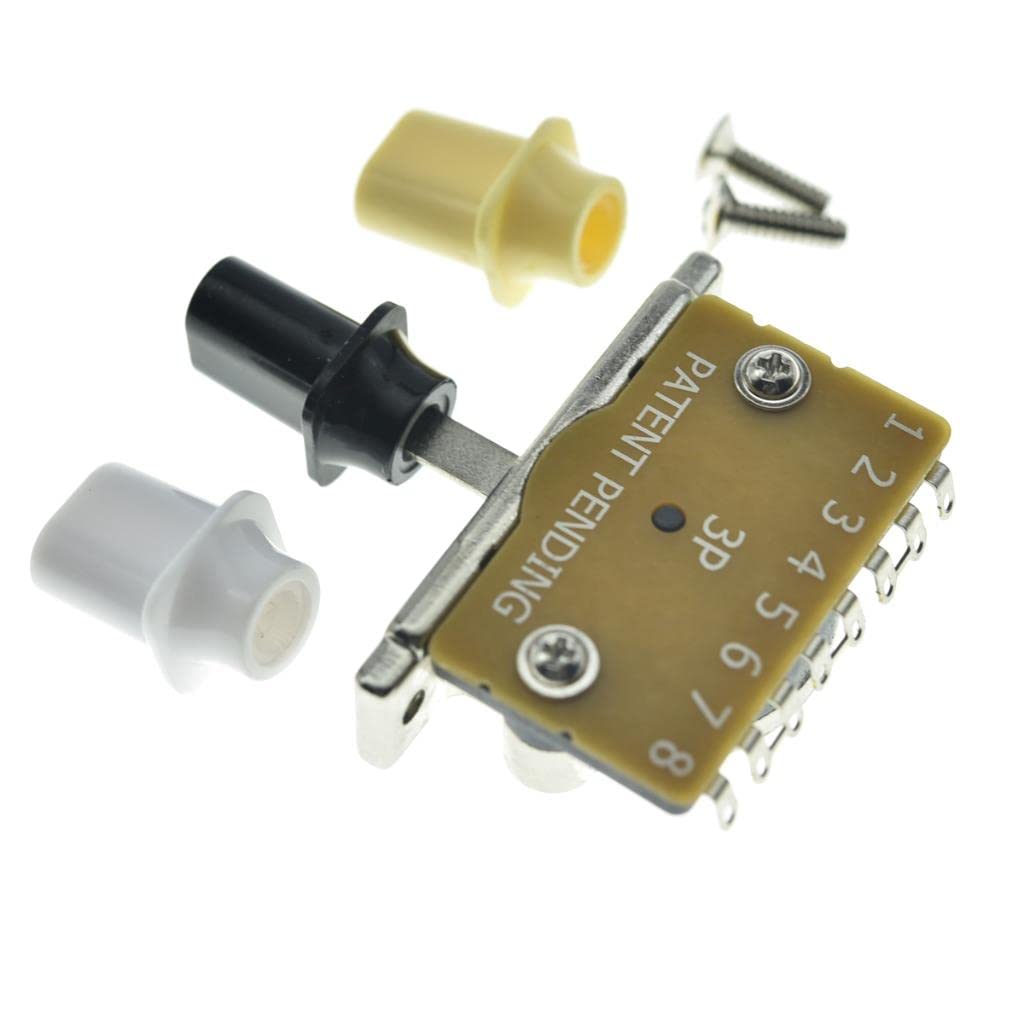 Interruptor De Palanca De 3 Vías Para Guitarra - Resistente, De Metal, Para Strat Y Tele, Con Punta Cromada