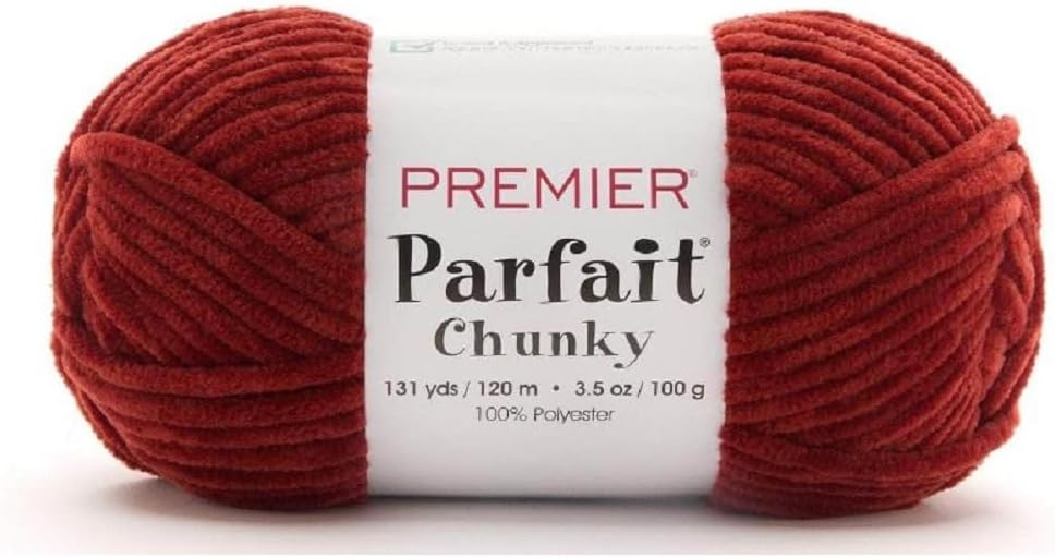 Premier Yarns Parfait Chunky Chenille Yarn 3.5 Oz 6 Super Bulky Weight 3 Pack Bundle with Bella's Stitch Place Holders (Harvest)