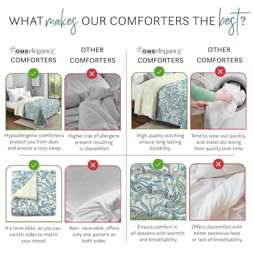 Image of HOME ELEGANCE by Mytrident Printed AC Comforter Set Double Bed | Quilt Blanket for Summer| King Size | 220 cms x 240 cms | Foliage
