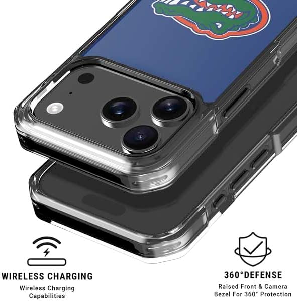 Skinit Clear Phone Case Compatible with iPhone 17 Pro Max - Officially Licensed University of Florida Gators Mascot Blue Design