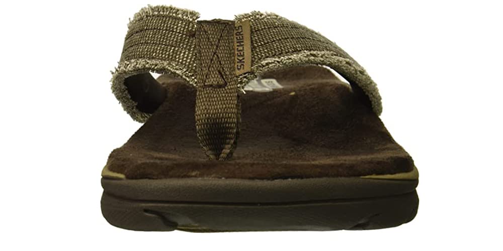 Skechers Mens Relaxed Fit Supreme Bosnia Sandal | Casual Relaxed Fit Memory Foam Flip Flop Sandal Canvas Upper product thumbnail 5