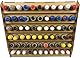HobbyHold Farbregal Organizer mit 66 Löchern für Vallejo Farben - Holz Farbständer Modellbau - Farbständer 26mm - Paint rack Organisator - Wandmontiertes Holz-Bastel-Farbregal – Bastel-Farbhalter Rack