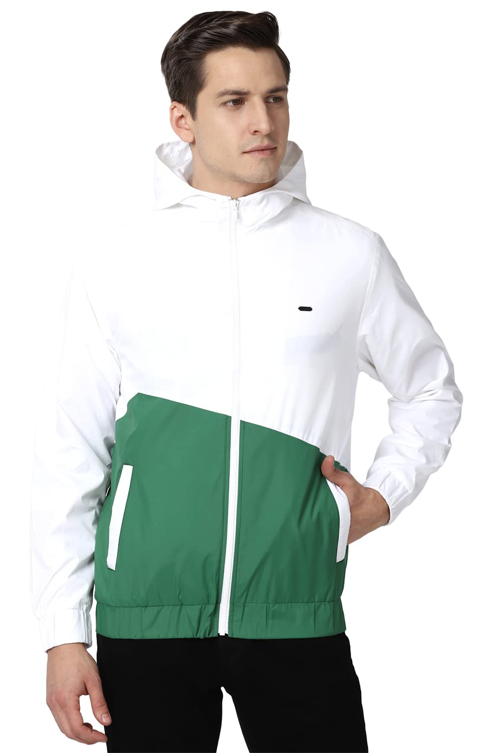 Peter England Men's Polyurethane (PU) Standard Length Jacket