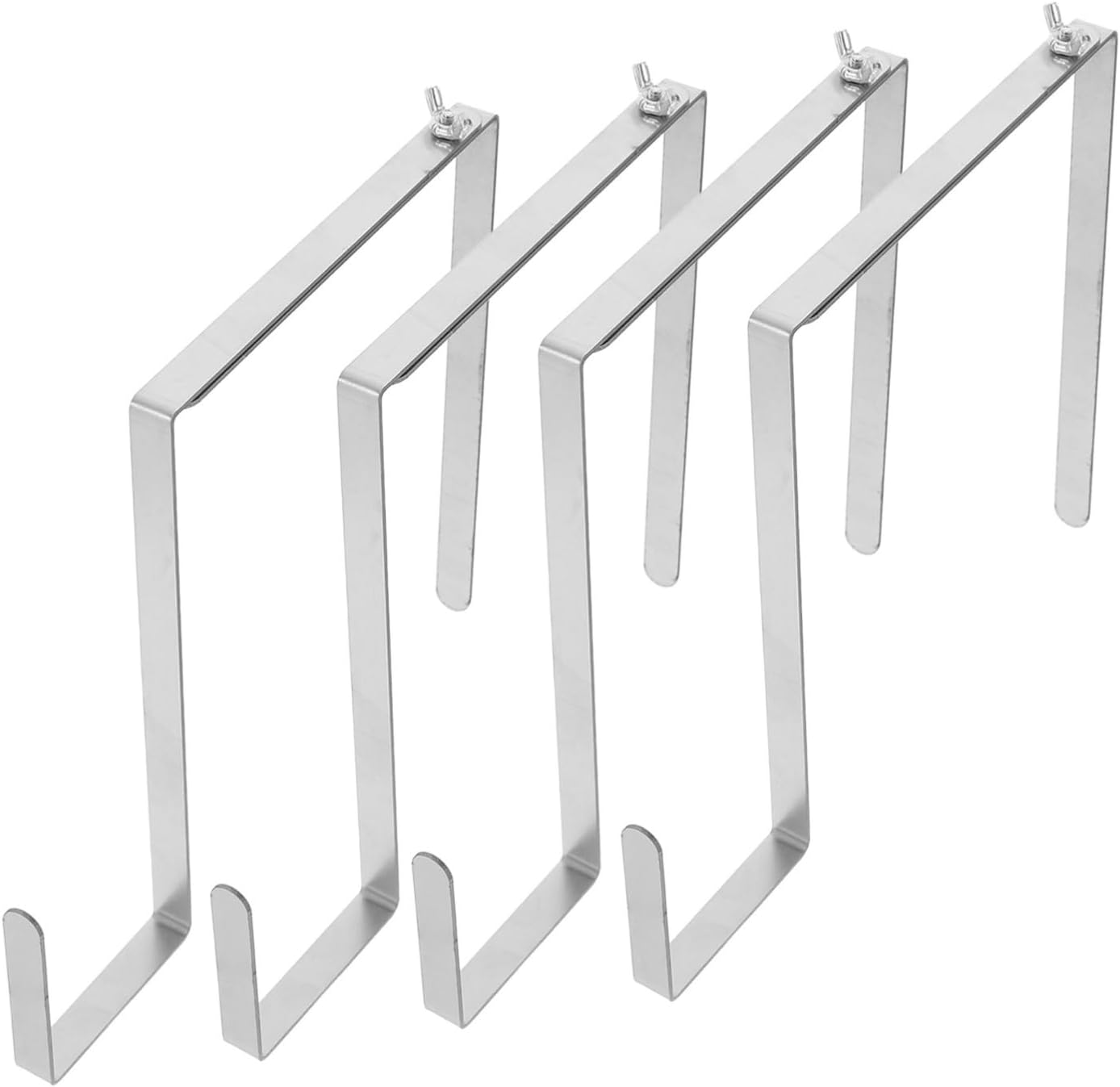 Cemetery Wreath Hanger Sturdy Hook with Stable Support Adjustable 4pcs Stainless Steel and Silver 22-34.3cm Range for Headstone and Flower Wreaths for Holiday Decorations
