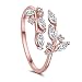 KOREA-JIAEN branch Ring S925 Sterling Silver 5A Level Cubic Zirconia Adjustable Opening Ring (Rose gold)