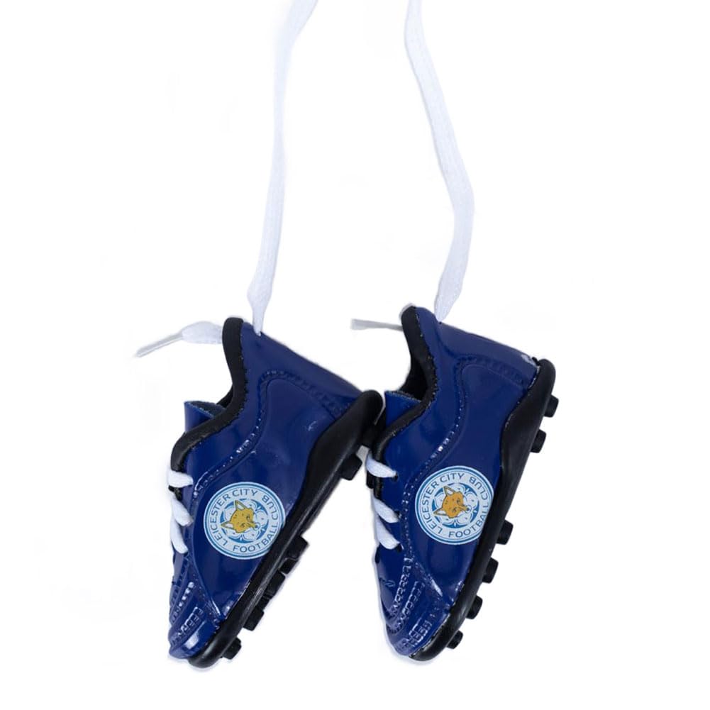 Foco Blue Leicester City Fc Car Hanging Mini Football Boot, With Club Crest, Official Merchandise