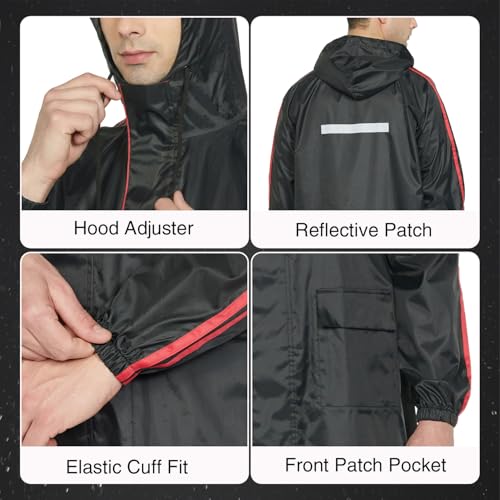 Image of Amazon Brand - Symactive Polyester Water Resistant Long Rain Coat