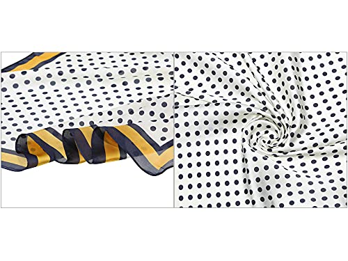 Allegra K 70cm Polka Dots Square Scarf Neck Scarves Kerchief Neckerchief Headband for Women4