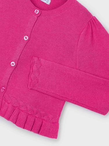 Mayoral Braid Knit Cardigan for Girls Magenta3