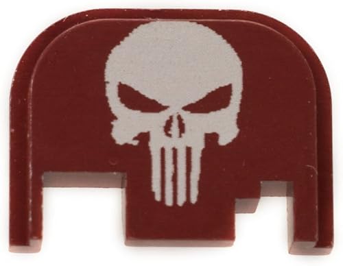 Miniatura 2 de Tactical Expressions Glock - Placa de cubierta de diapositiva trasera con diseño de calavera anodizada T6 de aluminio, se adapta a la mayoría de