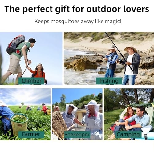 Novellus Mosquito Head Net Mesh para actividades al aire libre, cubierta transpirable de cara y cuello con cordón ajustable, protección ligera contra insectos para senderismo, camping y pesca, se adapta a la mayoría de los tamaños de sombreros (Negro) miniatura 4
