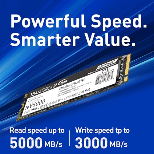 Image of TEAMGROUP NV5000 1TB SLC Cache NVMe PCIe Gen4x4 M.2 2280 Laptop, Desktop SSD Read /Write Speed up to 4500 / 1900MB /s TM8FGM001T0C101