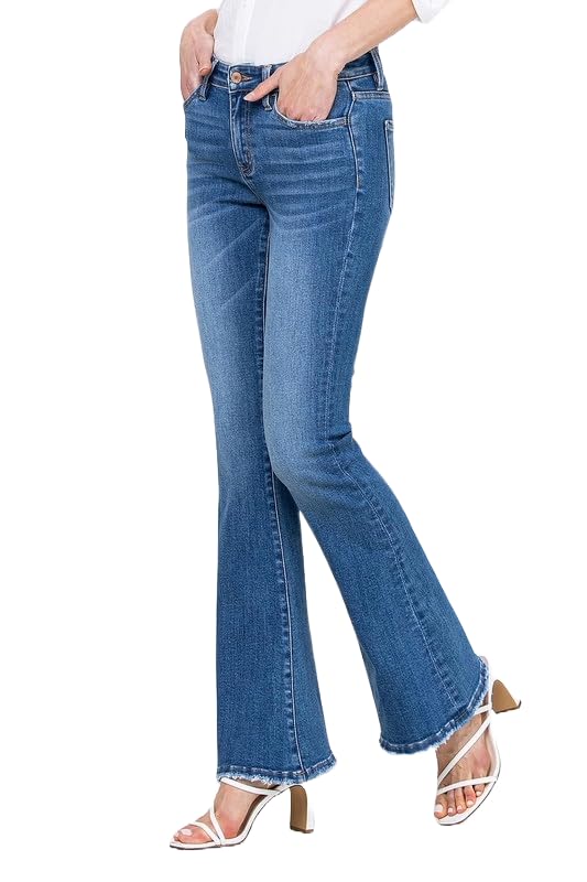 Vervet by Flying Monkey Women's Mid Rise Flare Jeans