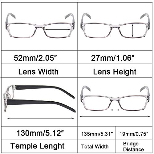 image for Kerecsen Reading Glasses 5 Pairs Spring Hinge Man and Women Plasitic M