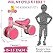 Baby Balance Bike Toys for 12-36 Months Kids Toy Boy Girls Gifts Toddler Best First Birthday Gift Children Walker No Pedal Infant 4 Wheels Bicycle (Rose Red)