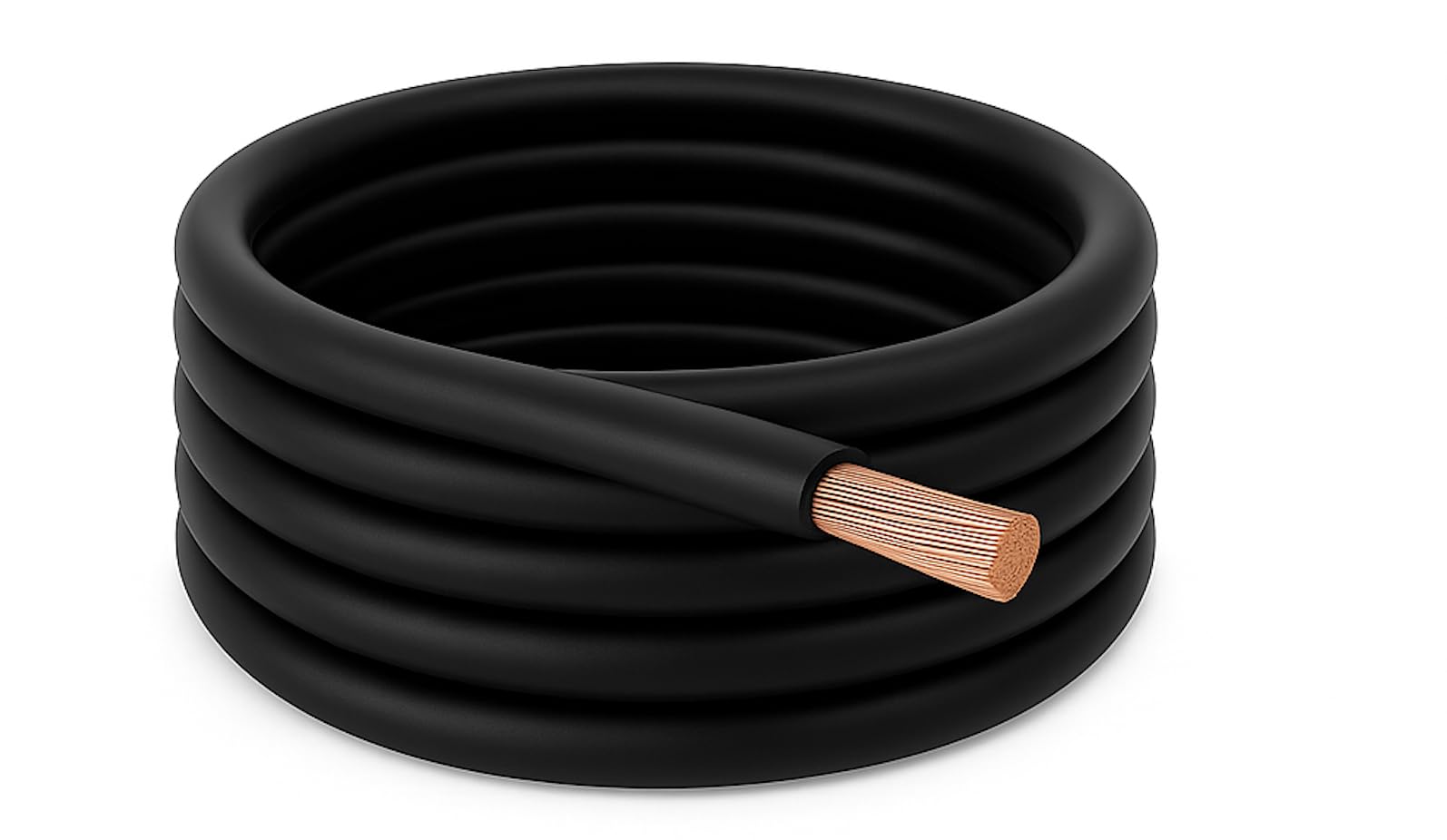 2 AWG EPR Welding Cable, Pure Copper Battery Cable,Flexible Power Wire for Car, Inverter, RV, Solar, Audio, Marine Applications, Black and Red (10 FT Black, 2 AWG)